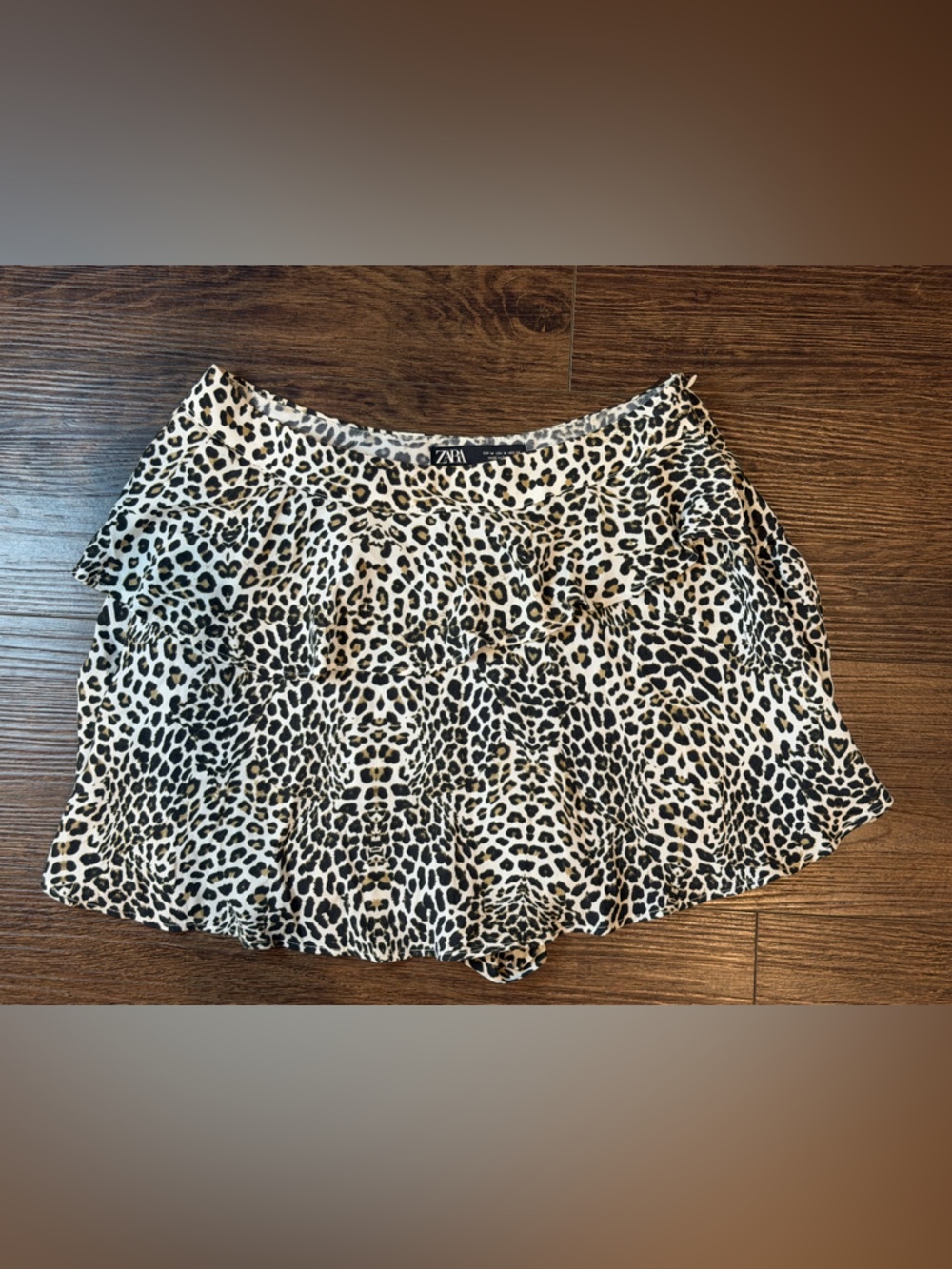 ZARA Leopard Spot Blouse in Cream, Black and Brown